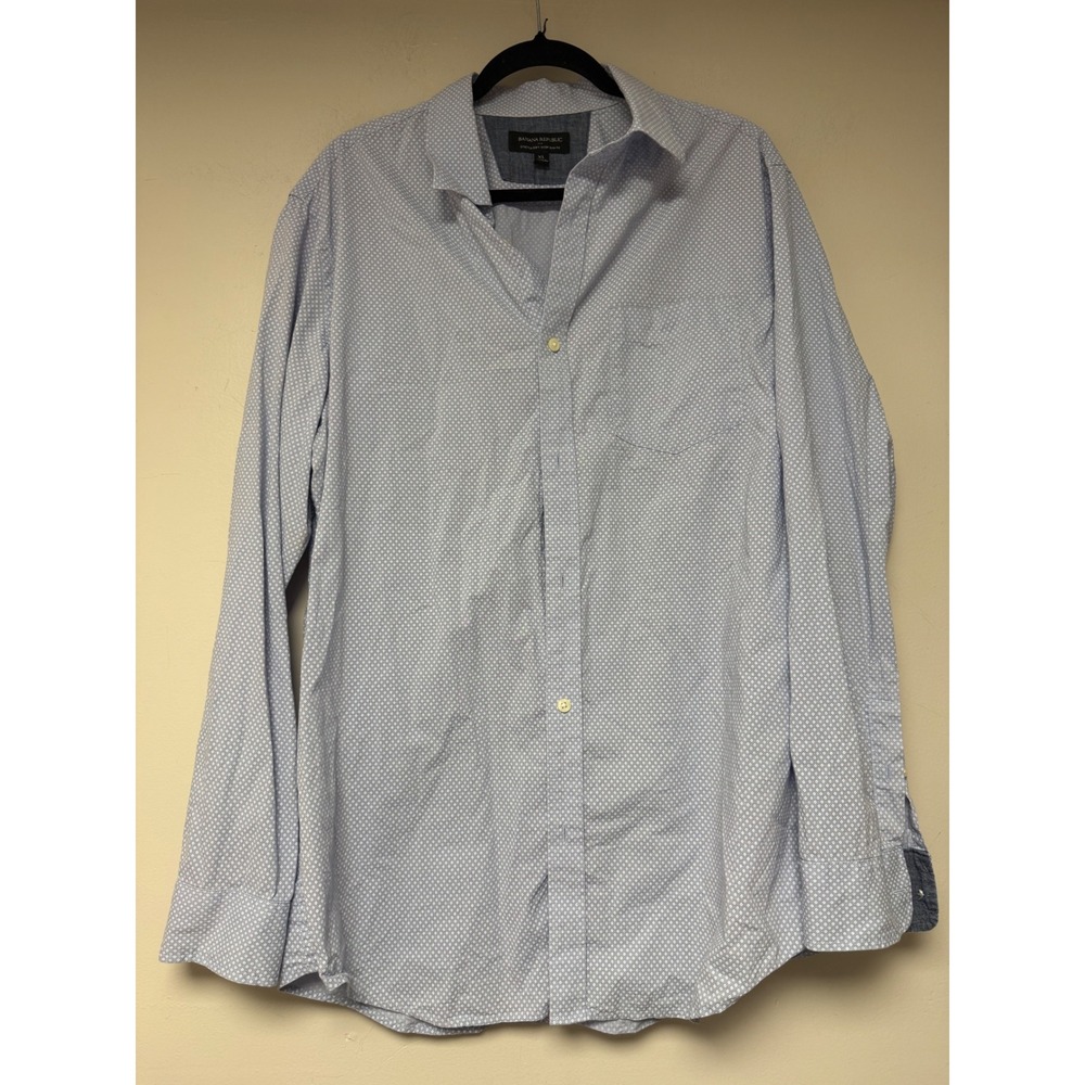 Banana Republic Mens XL Light Blue‎ Stretch Soft Wash Slim Fit Shirt